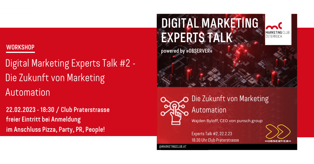 Digital Marketing Experts Talk meets Pizza, Party, PR, People! hosted by OBSERVER, Februar 2023