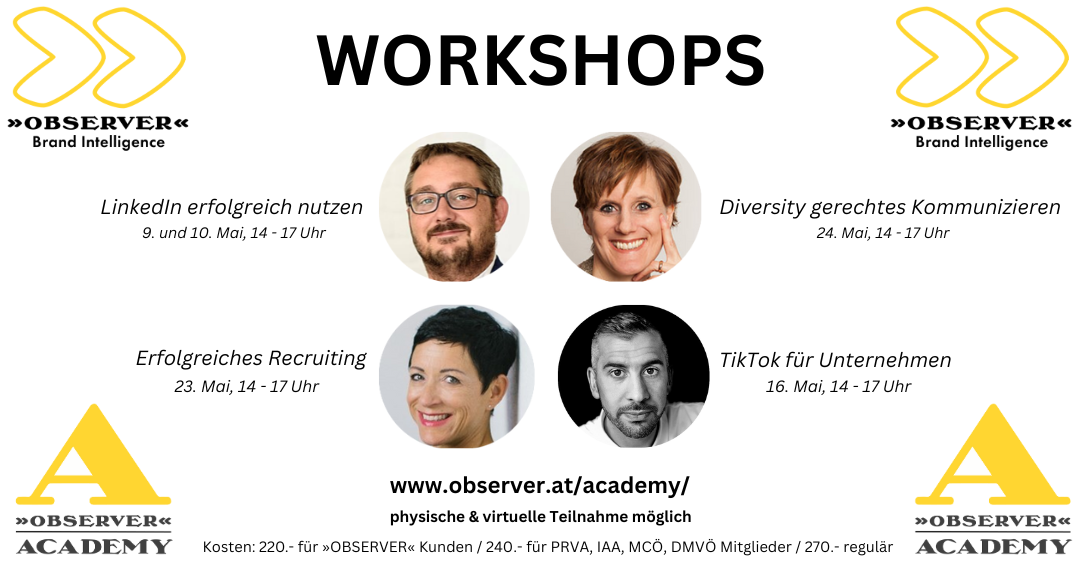 OBSERVER Academy Workshops Mai 2023