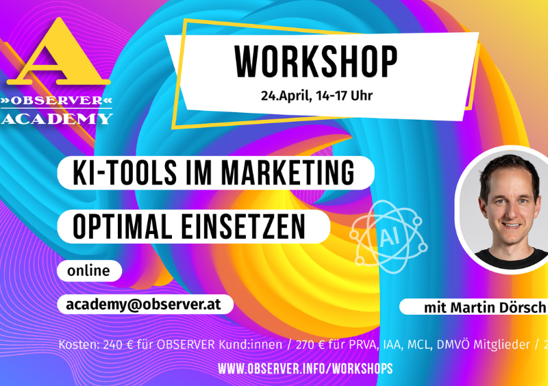 OBSERVER Academy über KI-Tools mit Martin Dörsch